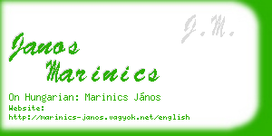 janos marinics business card
